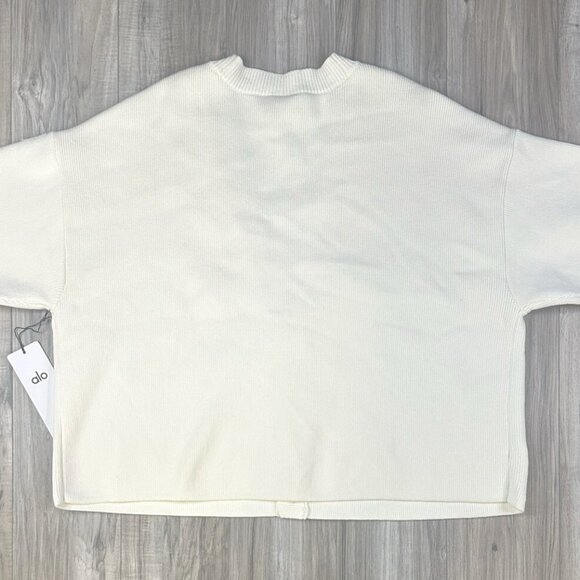 Alo Yoga Scholar Cardigan Sweater White - Picture 5 of 5